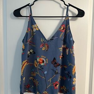 Floral Blue Spaghetti Strap Top